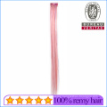 Synthetic Material Colordful Hair 1 Piece Dark Black Clip Hair Extension with Color Ribbon